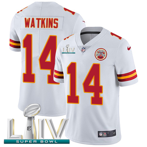 Kansas City Chiefs Nike #14 Sammy Watkins White Super Bowl LIV 2020 Youth Stitched NFL Vapor Untouchable Limited Jersey->kansas city chiefs->NFL Jersey